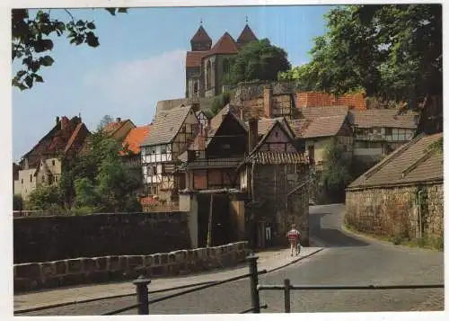 [Ansichtskarte] Quedlinburg - Blick auf Schloßberg und Stiftskirche. 