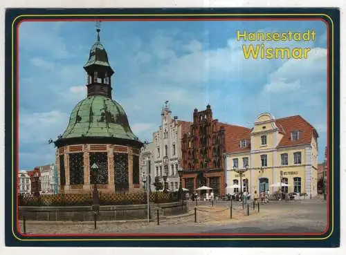 [Ansichtskarte] Wismar - Markt mit Wasserkunst. 