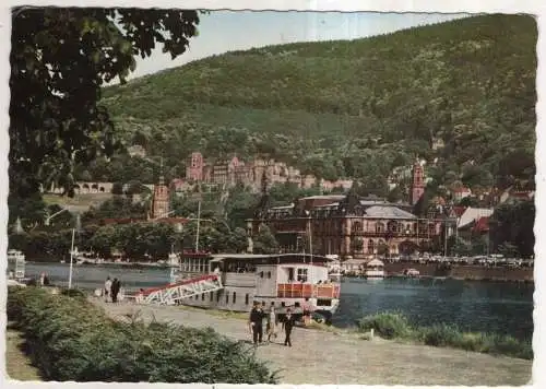 [Ansichtskarte] Heidelberg - Blick auf Stadthalle und Schloß. 