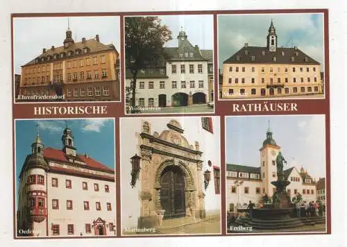 [Ansichtskarte] GERMANY - Historische Rathäuser - Ehrenfriedersdorf - Wolkenstein - Annaberg - Oederan - Marienberg - Freiberg. 