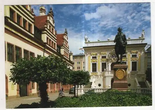 [Ansichtskarte] GERMANY - Leipzig - Alte Börse - Altes Rathaus - Goethedenkmal. 