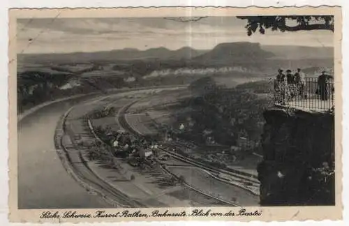 [Ansichtskarte] GERMANY - Sächs. Schweiz - Kurort Rathen - Bahnseits - Blick von der Bastei. 