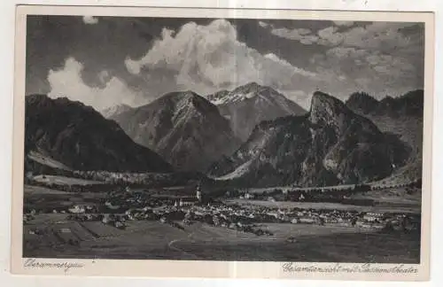 [Ansichtskarte] GERMANY - Oberammergau - Gesamtansicht mit Passionstheater. 