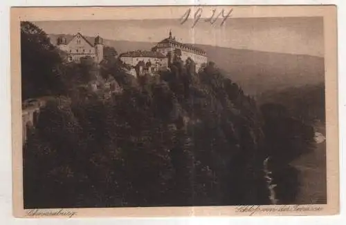 [Ansichtskarte] GERMANY - Schwarzburg - Schloß von der Terrasse. 