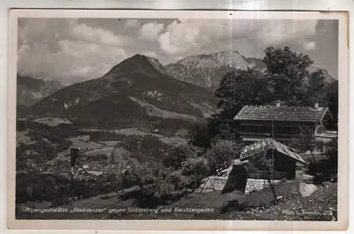 [Ansichtskarte] GERMANY - Alpengaststätte Hochlenzer gegen Untersberg und Berchtesgaden. 