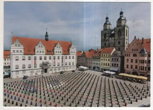 [Ansichtskarte] GERMANY - Lutherstadt Wittenberg - Marktplatz - Installation von Ottmar Hörl. 
