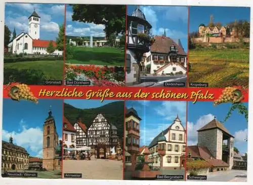 [Ansichtskarte] GERMANY - Herzliche Grüße aus der schönen Pfalz. 