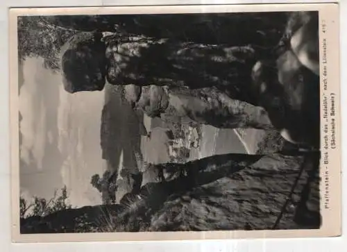 [Ansichtskarte] GERMANY  - Pfaffenstein - Blick durch das Nadelöhr nach dem Lilienstein / Sächsische Schweiz. 