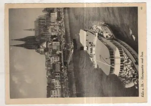 [Ansichtskarte] GERMANY - Köln a. Rh. - Rheinpartie und Dom. 