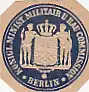 [Ansichtskarte] SIEGELMARKE - Königl. Minist. Militair u. Bau Commission Berlin. 