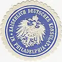 [Ansichtskarte] SIEGELMARKE - Kaiserlich Deutsches Konsulat in Philadelphia. 