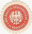 [Ansichtskarte] SIEGELMARKE - Kön. Preuss. Gerichtskasse zu Hannover. 