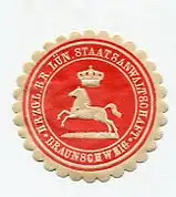 [Ansichtskarte] SIEGELMARKE -  Hzrlg. Br. Lün. Staatsanwaltschaft Braunschweig. 
