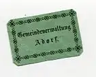 [Ansichtskarte] SIEGELMARKE -  Gemeindeverwaltung Adorf. 