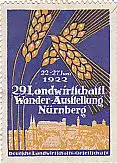 [Ansichtskarte] REKLAMEMARKE - 29 Landwirtschaftliche Wander-Ausstellung Nürnberg 1922. 