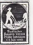[Ansichtskarte] REKLAMEMARKE - Badischer Bauern-Verein 25. jähr. Jubiläum 1910. 