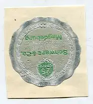 [Ansichtskarte] REKLAMEMARKE - Schwarz & Co. Magdeburg Möbelstoffe u. Polstermaterialien 1912-1937 25 Jahre. 