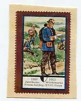 [Ansichtskarte] REKLAMEMARKE - 1888 1913 Jubiläums-Militärmarke Preuss.Inf.Reg. XVIII. Corps. 
