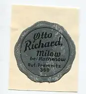 [Ansichtskarte] REKLAMEMARKE - Otto Richard Milow bei Rathenow. 