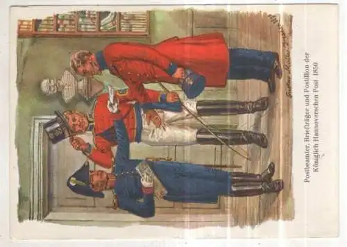 [Ansichtskarte] GERMANY - Post - Postbeamter, Briefträger und Postillion der Königlich Hannover'schen Post. 