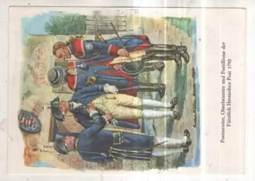 [Ansichtskarte] GERMANY - Post - Postmeister, Oberbeamter und Postillione der Fürstlich Hessischen Post. 