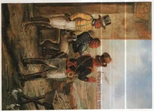 [Ansichtskarte] GERMANY - Post - Gustav Müller - Sächsischer, bayerischer und österreichischer Postillion und die erste Eisenbahn bei Franzensbad. 