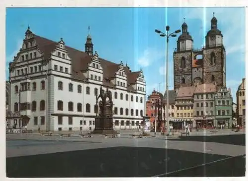[Ansichtskarte] GERMANY - Lutherstadt Wittenberg - Markt mit Rathaus und Stadtkirche. 