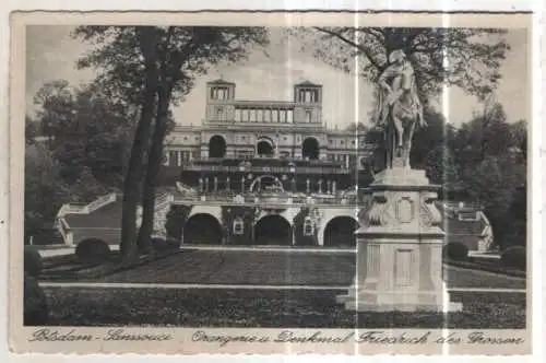 [Ansichtskarte] GERMANY - Potsdam - Sanssouci - Orangerie u. Denkmal Friedrich des Grossen. 