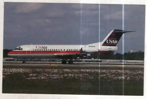 [Ansichtskarte] AIRPLANE / FLUGZEUG - US Air - Fokker F.28-4000. 
