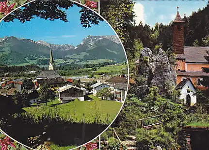 [Ansichtskarte] AUSTRIA - Kössen mit Wildem Kaiser / Wallfahrtskirche Klobenstein. 