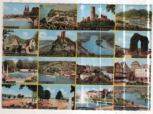 [Ansichtskarte] GERMANY - Der Rhein von Köln - Koblenz. 
