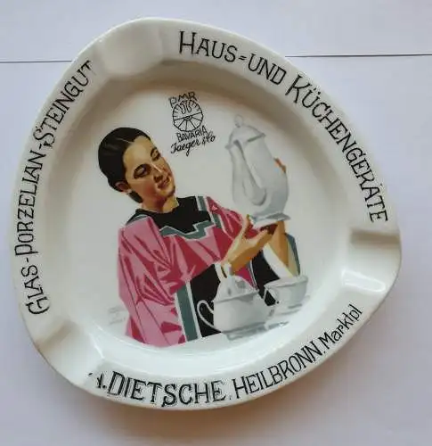 Art Déco Aschenbecher -  Entwurf Ludwig Hohlwein München - Werbung