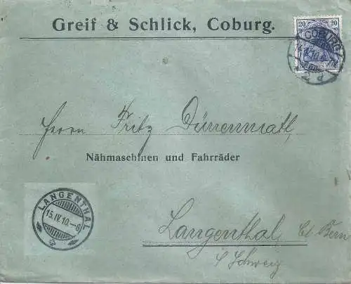 Deutsches Reich Nur Hauptgebiet 1910 Nr 87I Brief