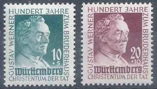 All. Bes. Franz. Zone Württemberg-H. 1949 Nr 47 - 48 Postfrisch / **