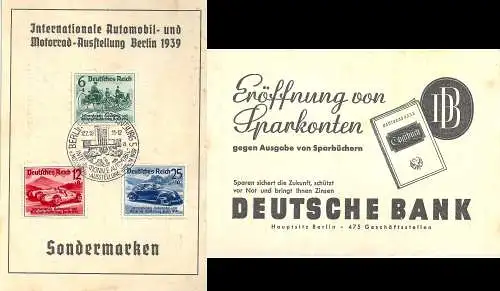 Deutsches Reich 1939 Nr 686 - 688 Sonderstempel