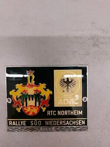 1969 ADAC ABZEICHEN EMAILLE PLAKETTE BADGE RALLYE SÜD NIEDERSACHSEN RTC NORTHEIM 