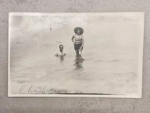 [Echtfotokarte schwarz/weiß] Original Ansichtskarte Strand Chachalaca Veracruz Mexiko. 