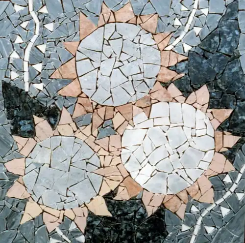 Mosaik-Panel (Marmor und Keramik), 55x55cm