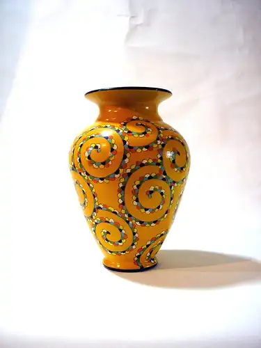 Keramik-Vase von Hand verziert, 21cm