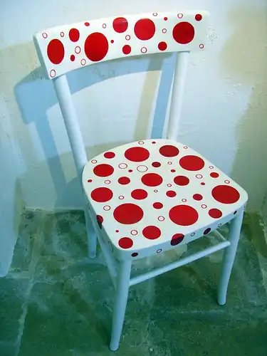 Vintage-Stuhl aus Holz, von Hand dekoriert, 45x45x80cm