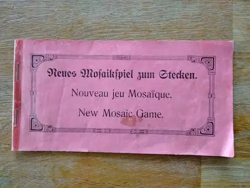 Antikes "Neues Mosaikspiel zum Stecken" von Hermann Kurtz (Stuttgart)