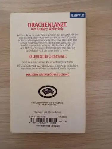 Weis, Margaret
Hickman, Tracy: Die Legenden der Drachenlanze 2: Die Stadt der Göttin. 