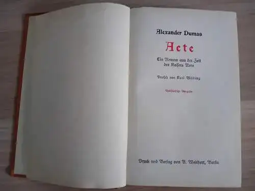 Dumas, Alexander: Acte
Ein Roman aus der Zeit des Kaisers Nero. 