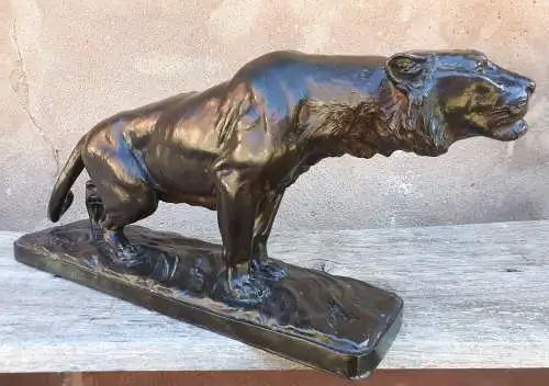 Bronze Sculpture Of A Tiger On The Prowl, By Georges Gardet (cast by Barbedienne)