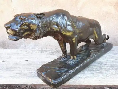 Bronze Sculpture Of A Tiger On The Prowl, By Georges Gardet (cast by Barbedienne)