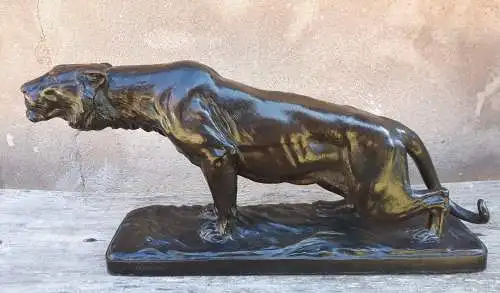 Bronze Sculpture Of A Tiger On The Prowl, By Georges Gardet (cast by Barbedienne)