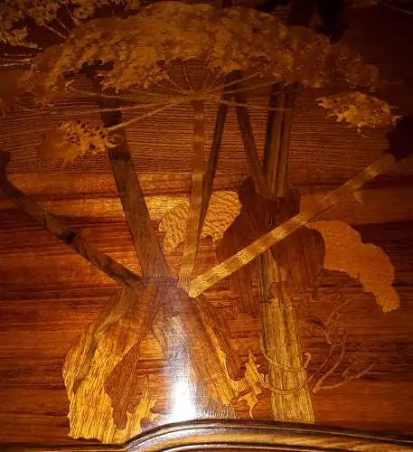 Art Nouveau Gallé Table With Hogweed Decor