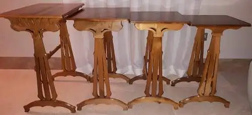 Set Of 4 Gallé Nesting Tables With Dragonfly Decor