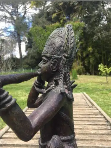 Bronze Hornbläser aus Benin / Bronze Horn Player from Benin