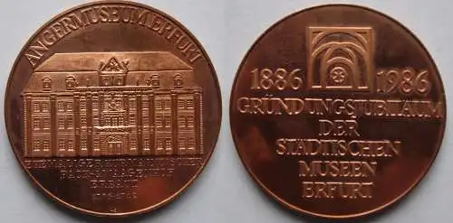 DDR Medaille Erfurt, Gründungsjubiläum der Städtischen Museen 1886 - 1986